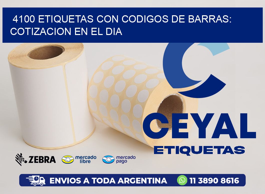4100 ETIQUETAS CON CODIGOS DE BARRAS: COTIZACION EN EL DIA