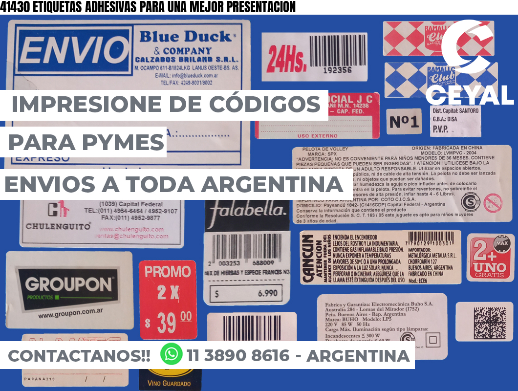 41430 ETIQUETAS ADHESIVAS PARA UNA MEJOR PRESENTACION