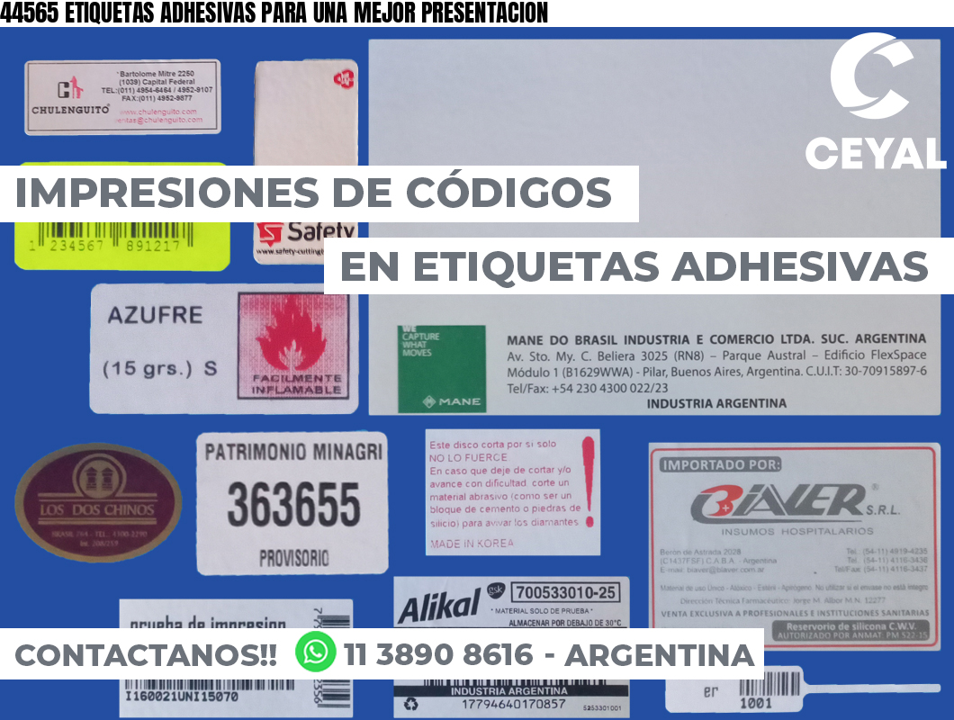 44565 ETIQUETAS ADHESIVAS PARA UNA MEJOR PRESENTACION