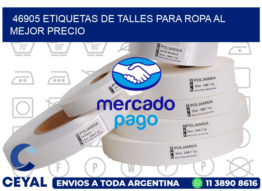 46905 ETIQUETAS DE TALLES PARA ROPA AL MEJOR PRECIO