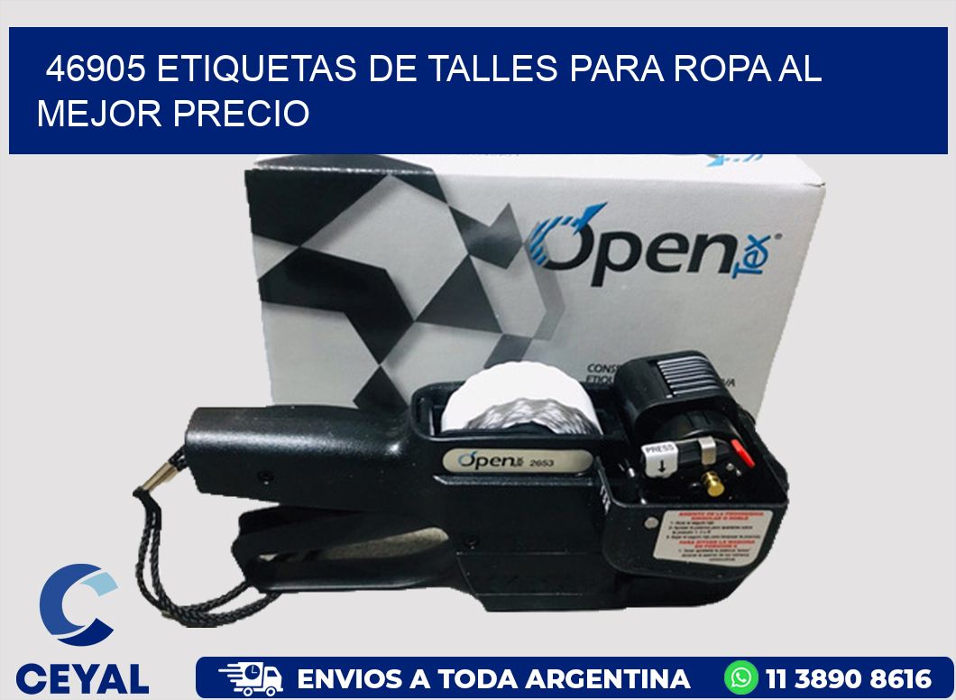46905 ETIQUETAS DE TALLES PARA ROPA AL MEJOR PRECIO