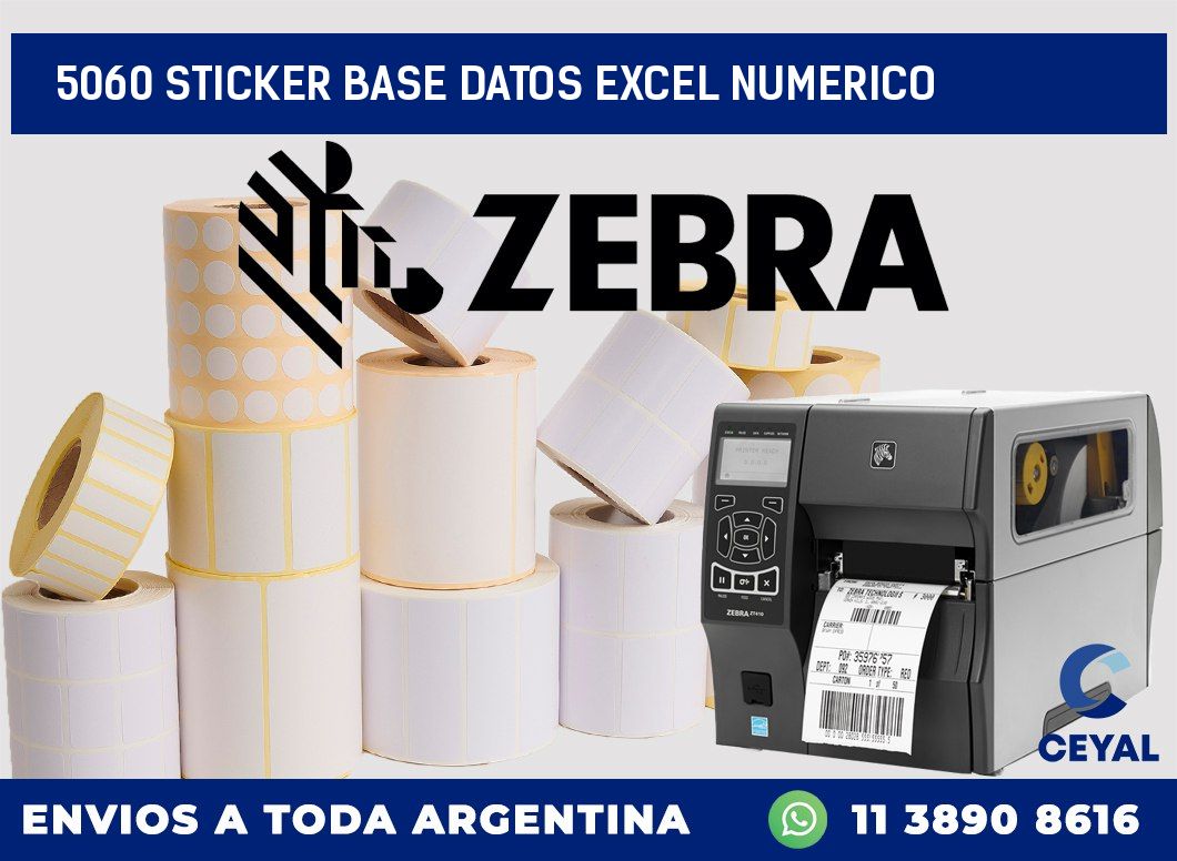 5060 sticker base datos excel numerico