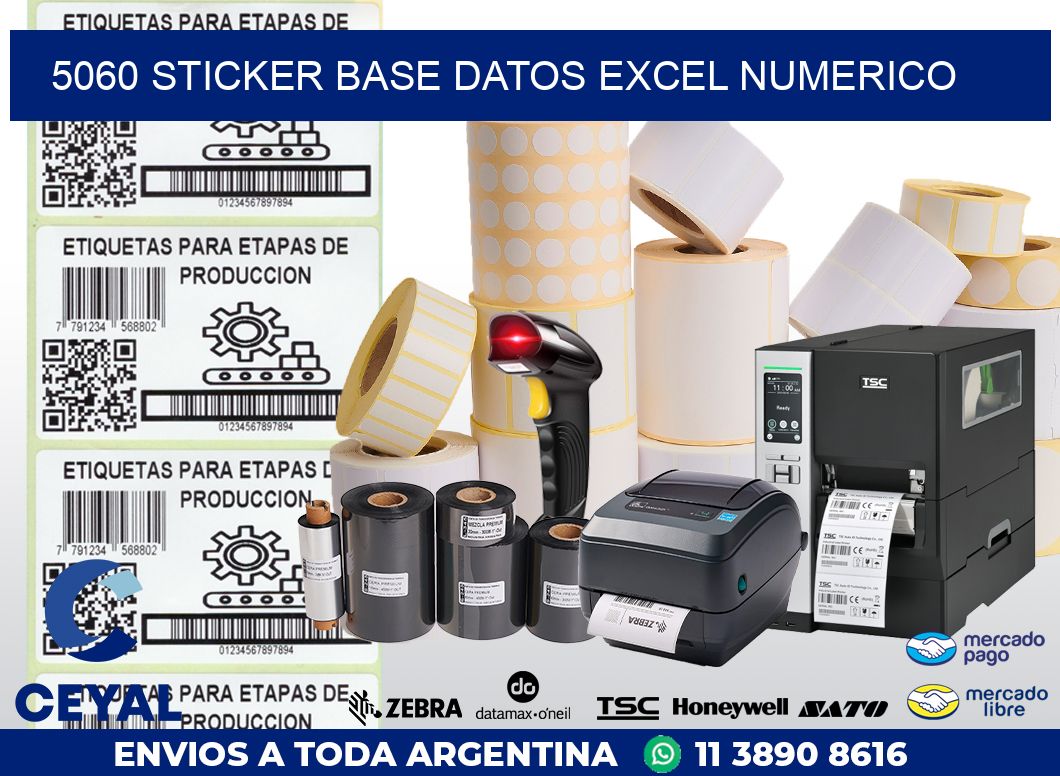 5060 sticker base datos excel numerico