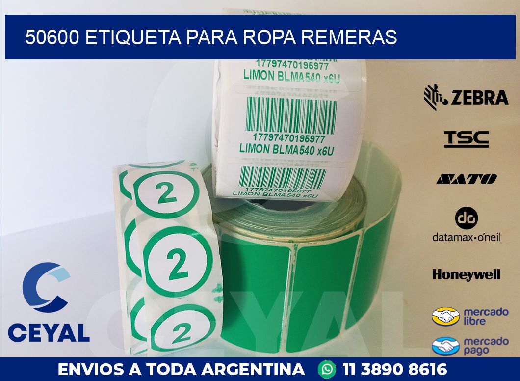 50600 ETIQUETA PARA ROPA REMERAS