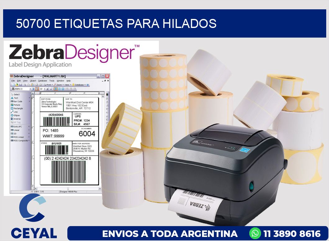 50700 ETIQUETAS PARA HILADOS