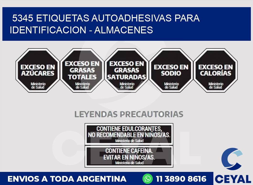 5345 ETIQUETAS AUTOADHESIVAS PARA IDENTIFICACION - ALMACENES