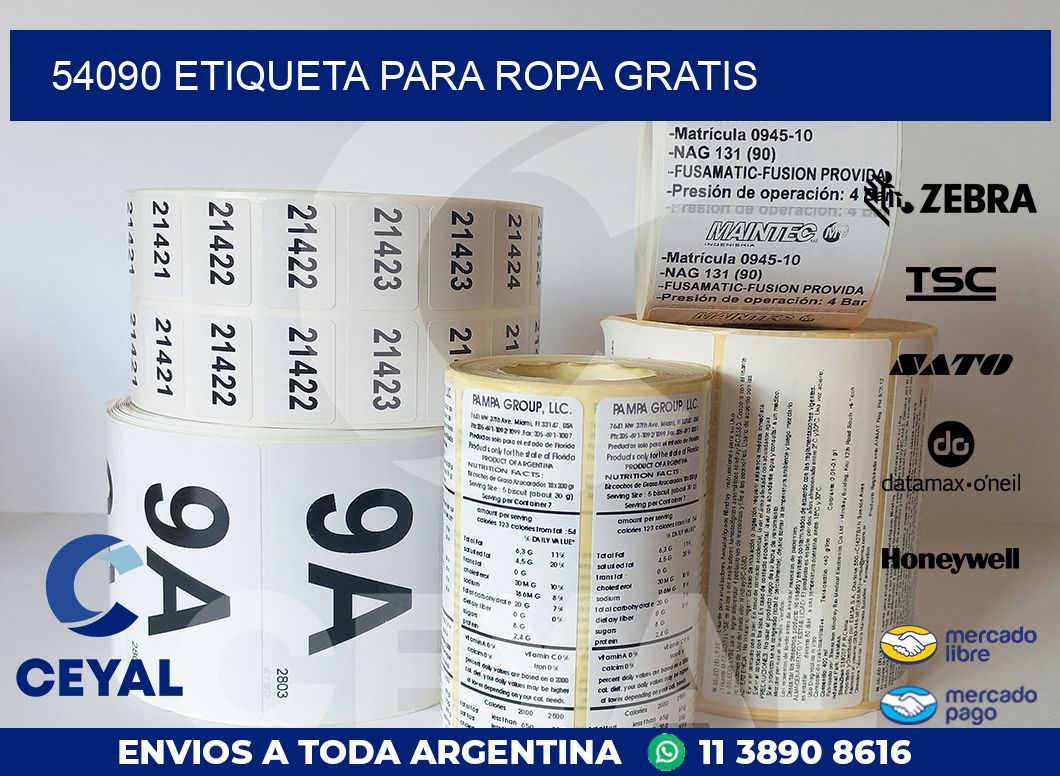 54090 ETIQUETA PARA ROPA GRATIS