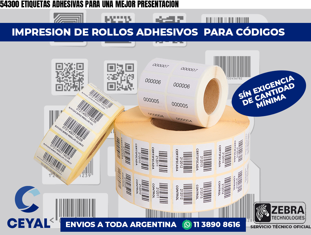 54300 ETIQUETAS ADHESIVAS PARA UNA MEJOR PRESENTACION