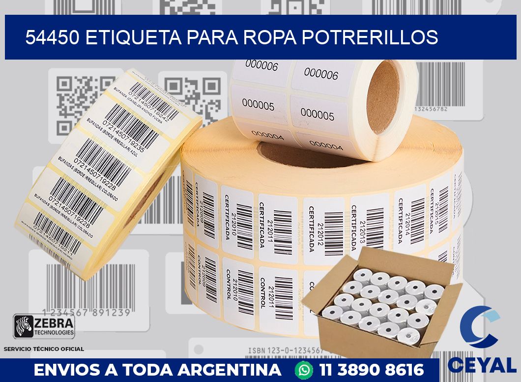 54450 ETIQUETA PARA ROPA POTRERILLOS