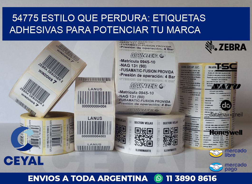 54775 ESTILO QUE PERDURA: ETIQUETAS ADHESIVAS PARA POTENCIAR TU MARCA
