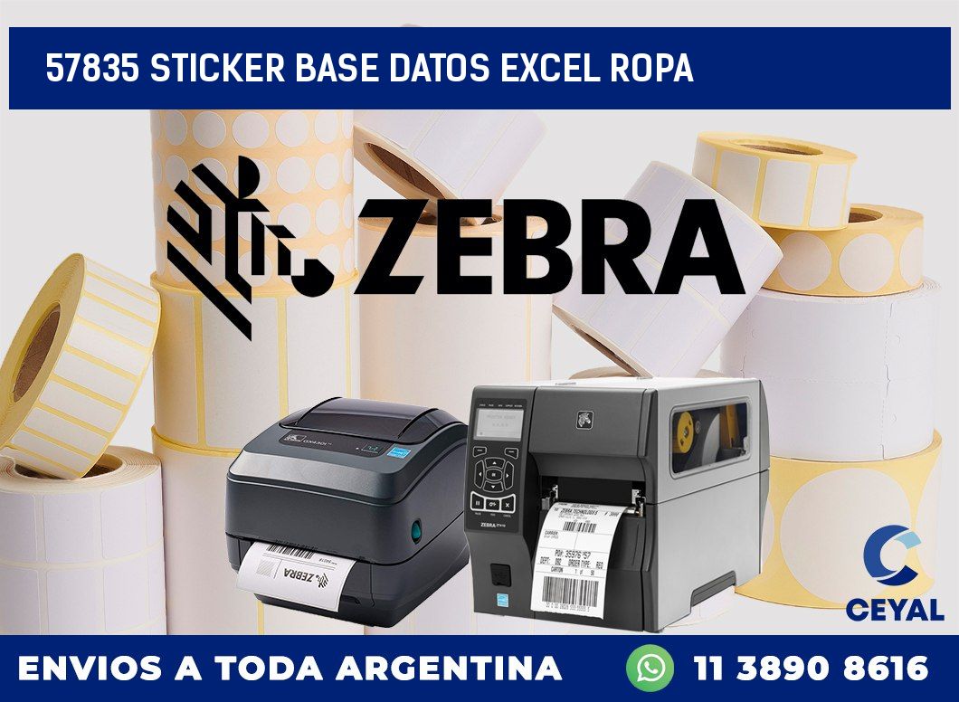 57835 sticker base datos excel ropa