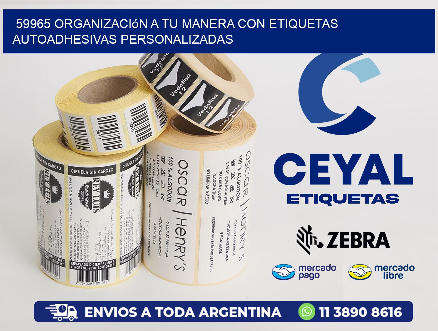 59965 Organización a Tu Manera con Etiquetas Autoadhesivas Personalizadas