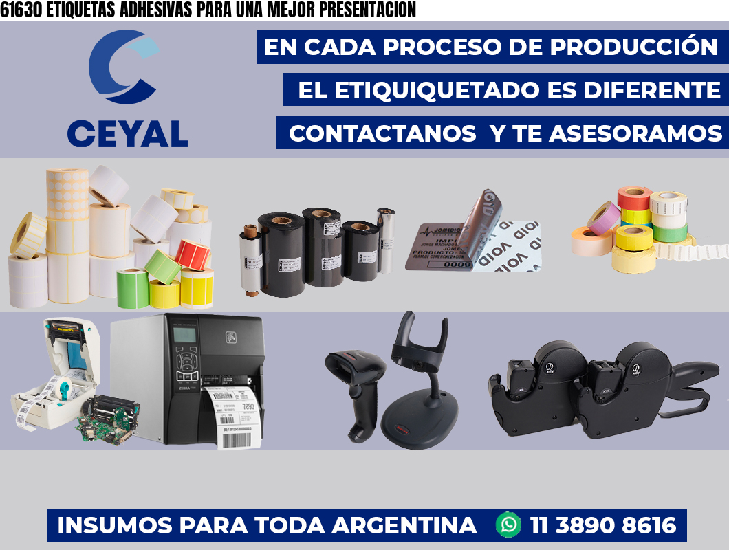 61630 ETIQUETAS ADHESIVAS PARA UNA MEJOR PRESENTACION