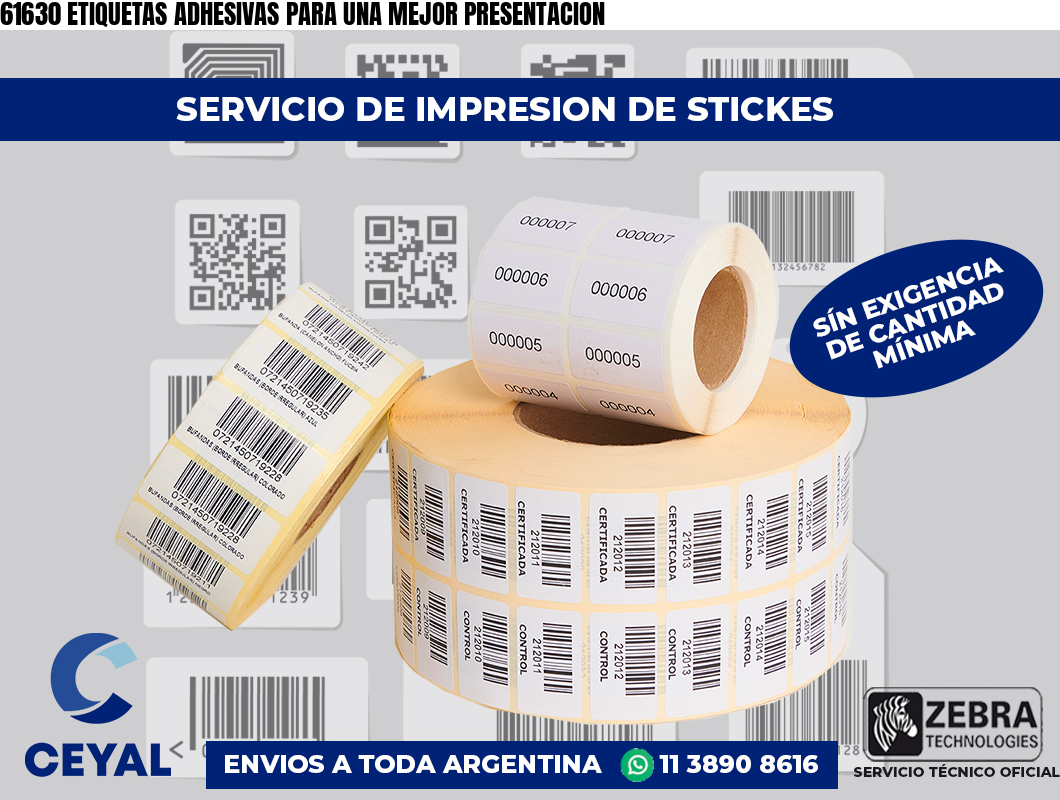 61630 ETIQUETAS ADHESIVAS PARA UNA MEJOR PRESENTACION