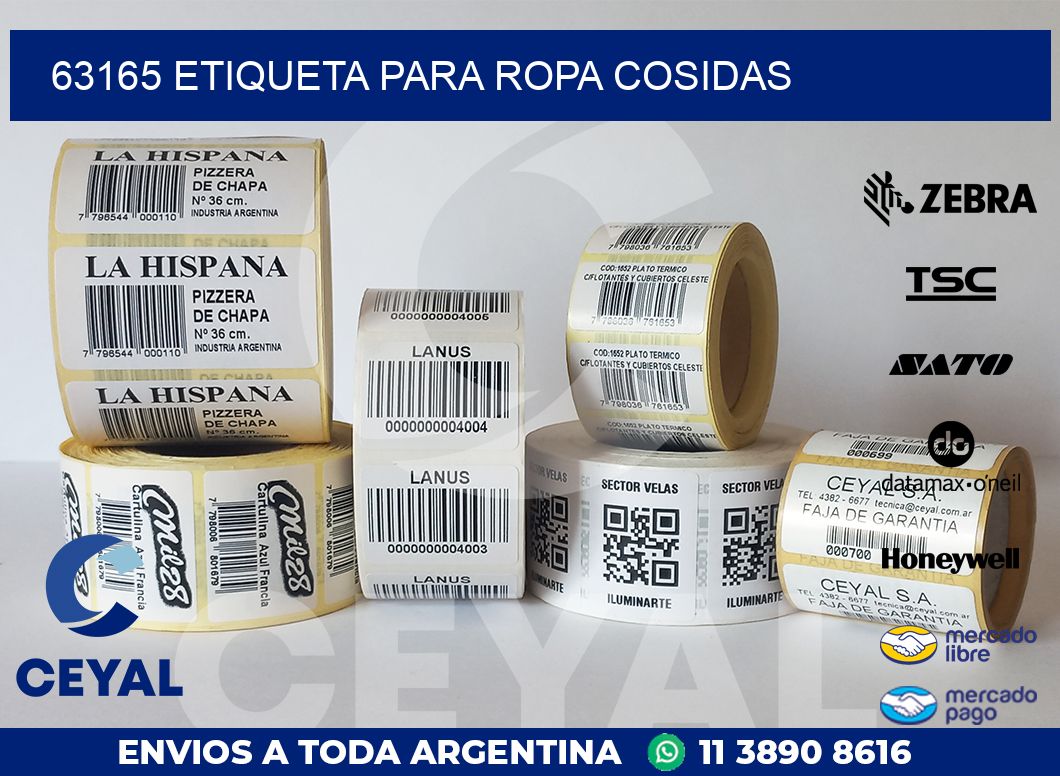 63165 ETIQUETA PARA ROPA COSIDAS