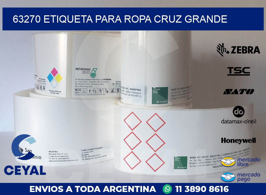 63270 ETIQUETA PARA ROPA CRUZ GRANDE