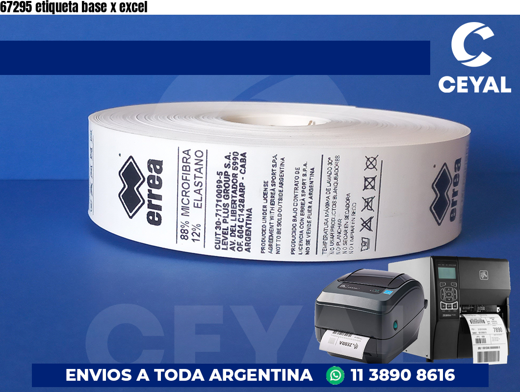 67295 etiqueta base x excel