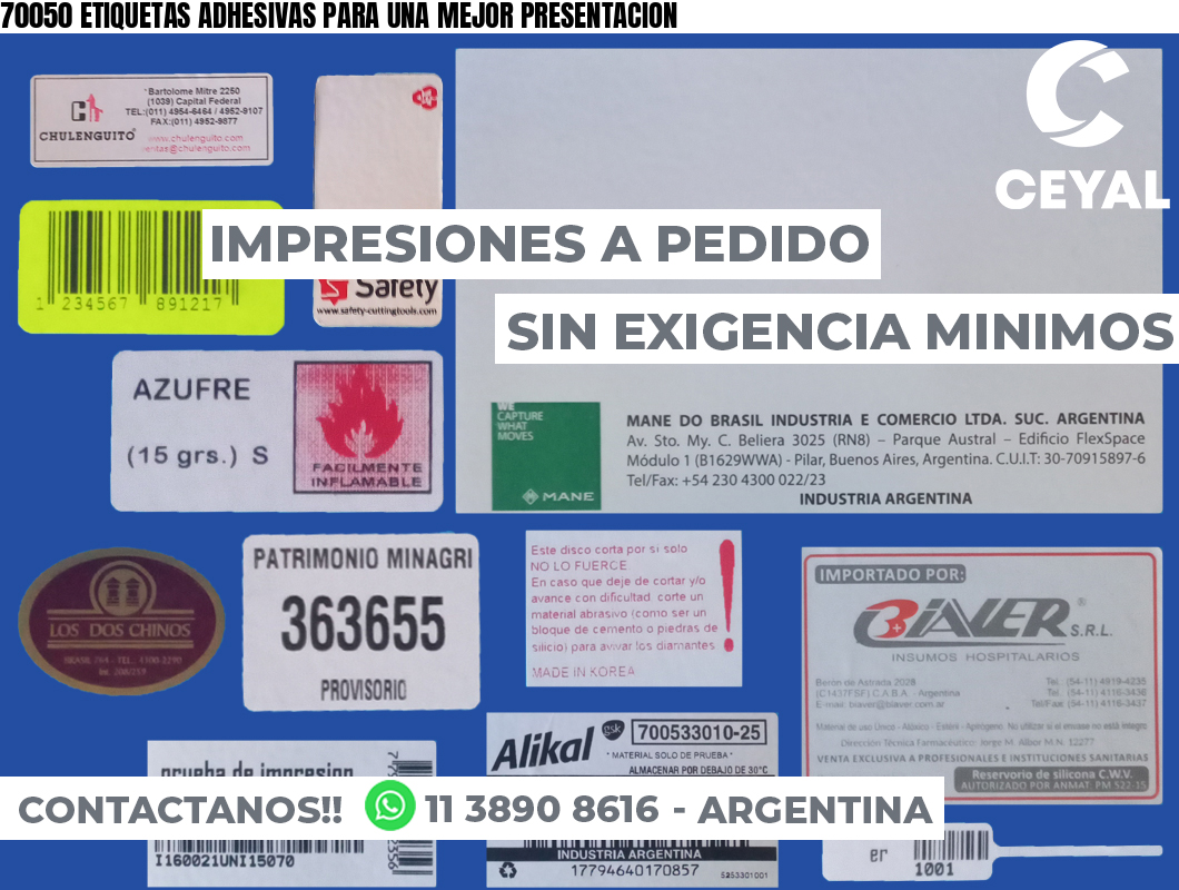 70050 ETIQUETAS ADHESIVAS PARA UNA MEJOR PRESENTACION