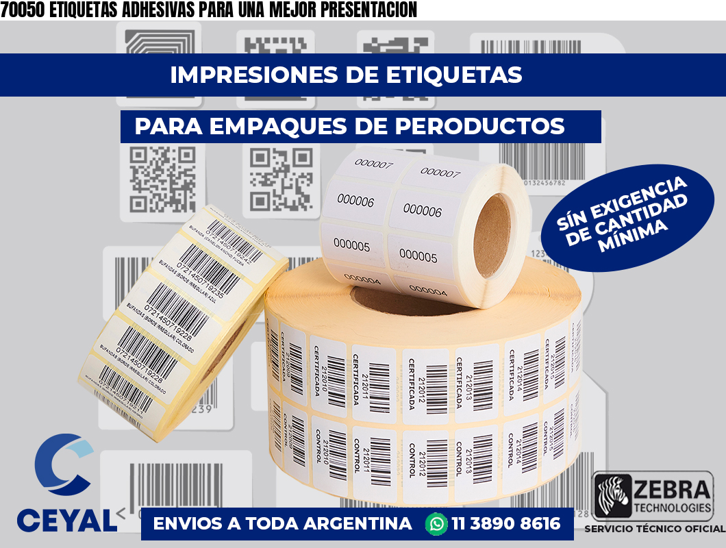 70050 ETIQUETAS ADHESIVAS PARA UNA MEJOR PRESENTACION