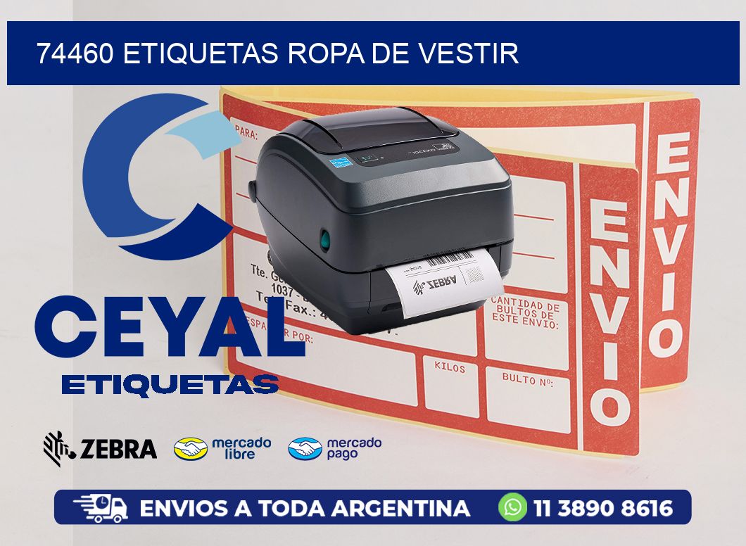 74460 etiquetas ropa de vestir