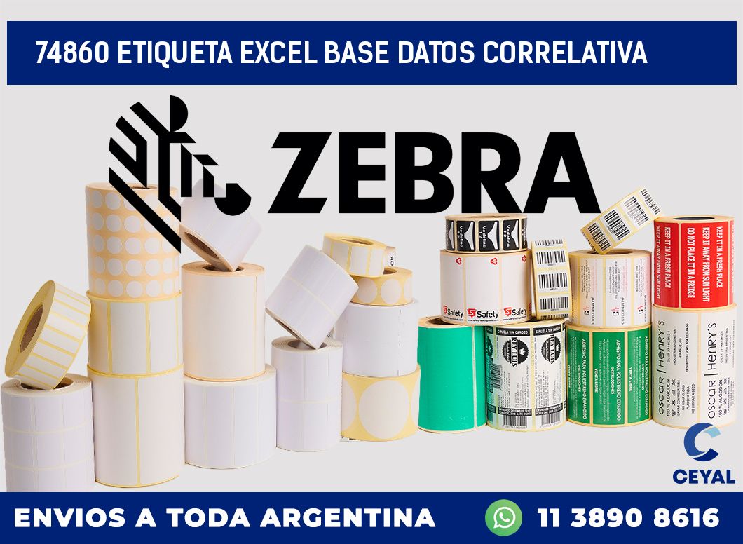 74860 etiqueta excel base datos correlativa