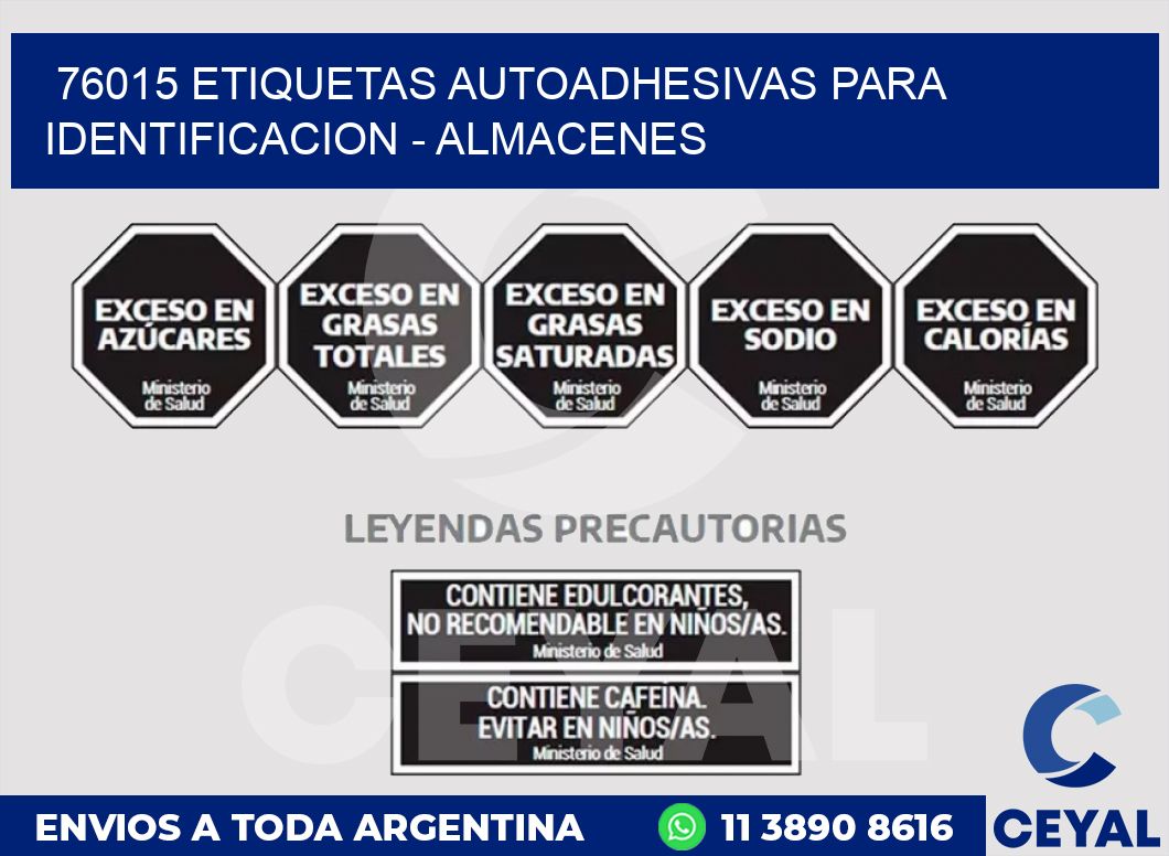 76015 ETIQUETAS AUTOADHESIVAS PARA IDENTIFICACION - ALMACENES