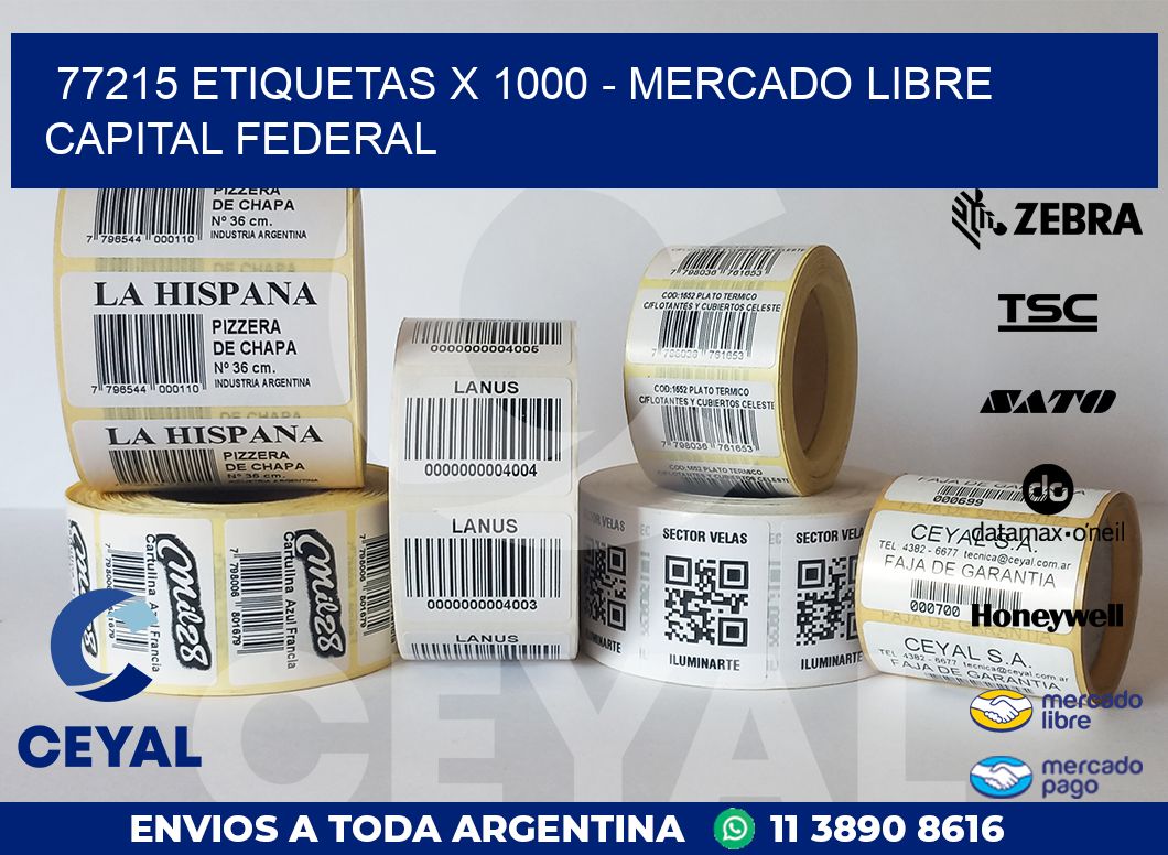 77215 ETIQUETAS X 1000 – MERCADO LIBRE CAPITAL FEDERAL