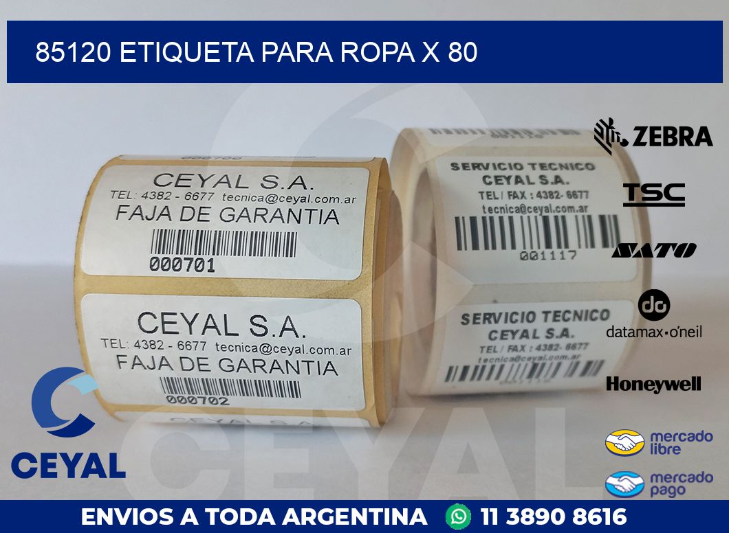 85120 ETIQUETA PARA ROPA X 80