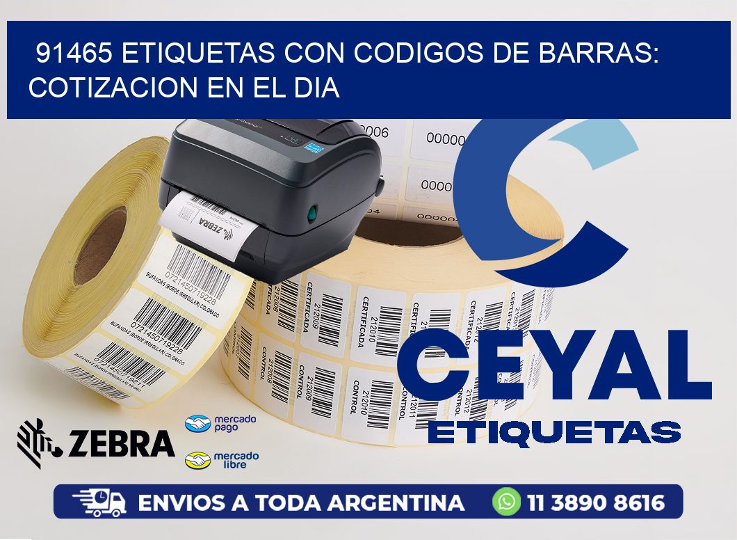 91465 ETIQUETAS CON CODIGOS DE BARRAS: COTIZACION EN EL DIA