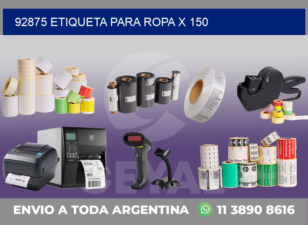 92875 ETIQUETA PARA ROPA X 150