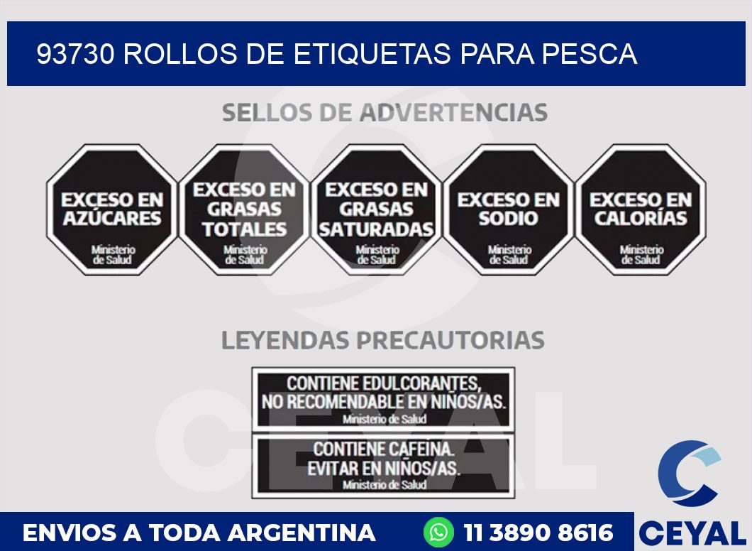 93730 ROLLOS DE ETIQUETAS PARA PESCA