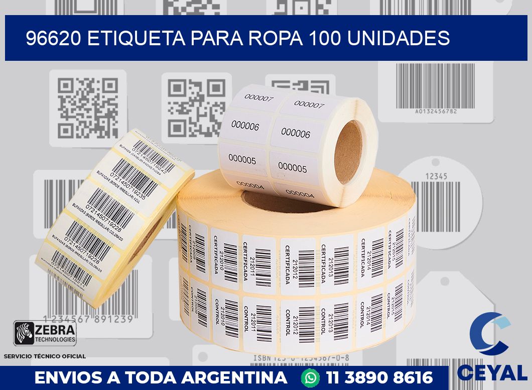 96620 ETIQUETA PARA ROPA 100 UNIDADES