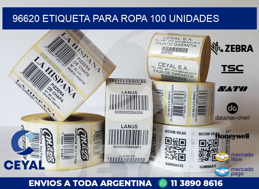 96620 ETIQUETA PARA ROPA 100 UNIDADES