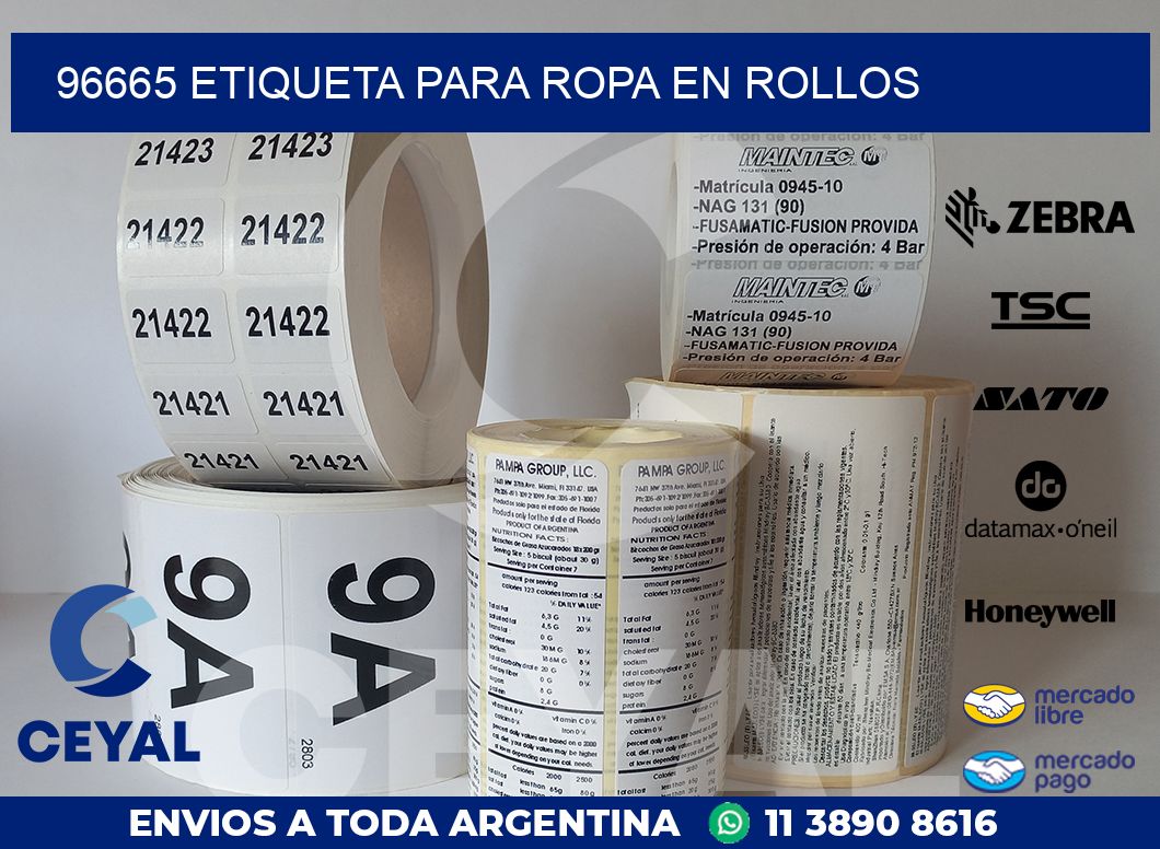 96665 ETIQUETA PARA ROPA EN ROLLOS