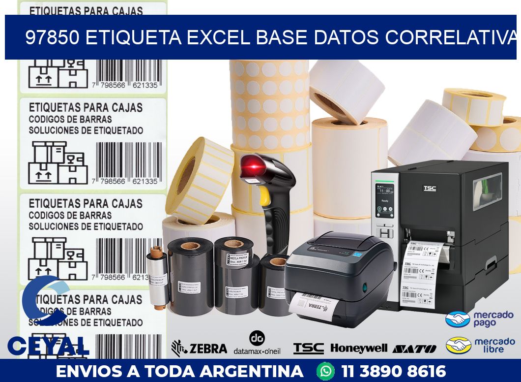 97850 etiqueta excel base datos correlativa