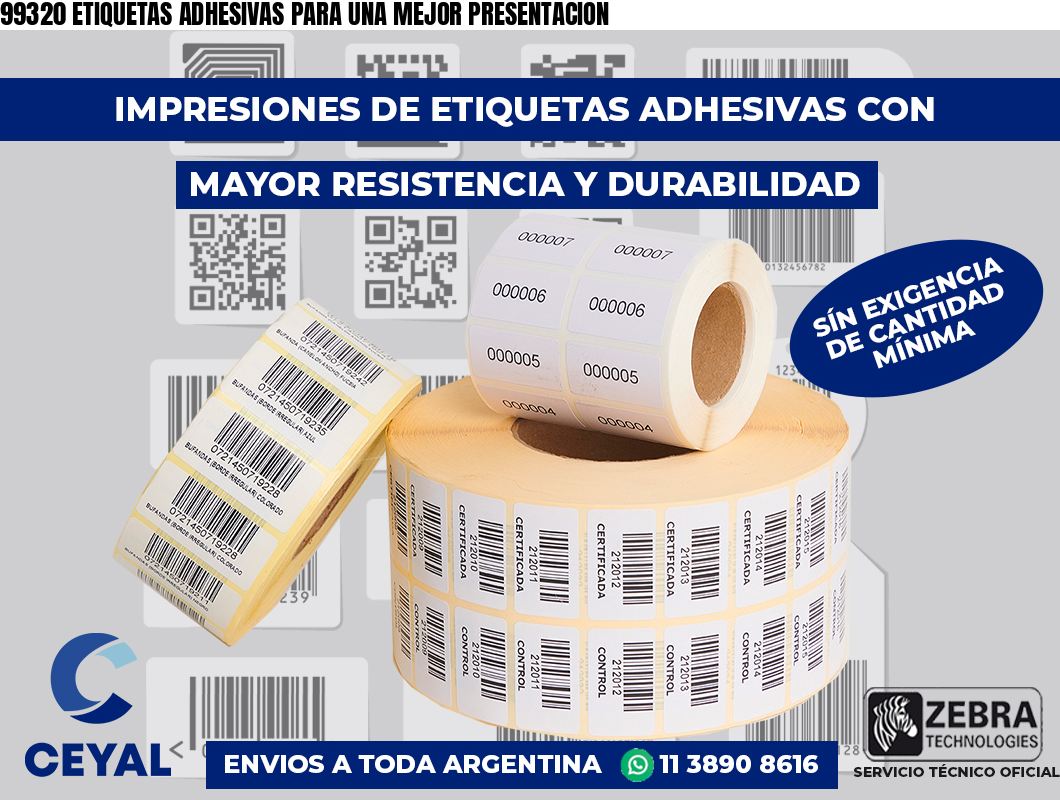 99320 ETIQUETAS ADHESIVAS PARA UNA MEJOR PRESENTACION