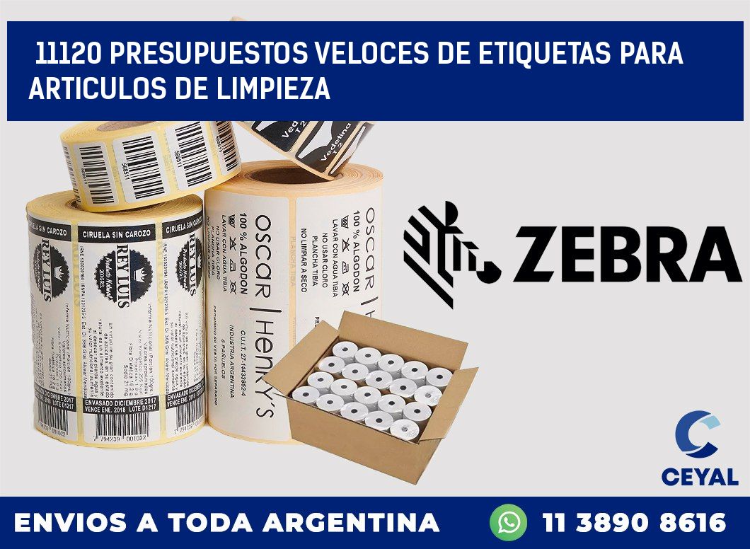 11120 PRESUPUESTOS VELOCES DE ETIQUETAS PARA ARTICULOS DE LIMPIEZA
