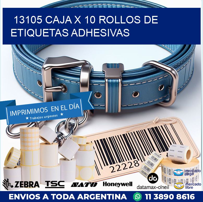 13105 CAJA X 10 ROLLOS DE ETIQUETAS ADHESIVAS