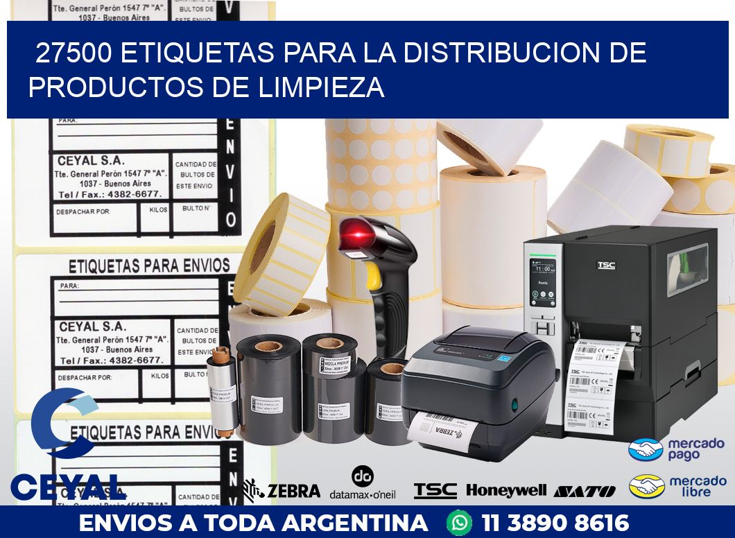 27500 ETIQUETAS PARA LA DISTRIBUCION DE PRODUCTOS DE LIMPIEZA