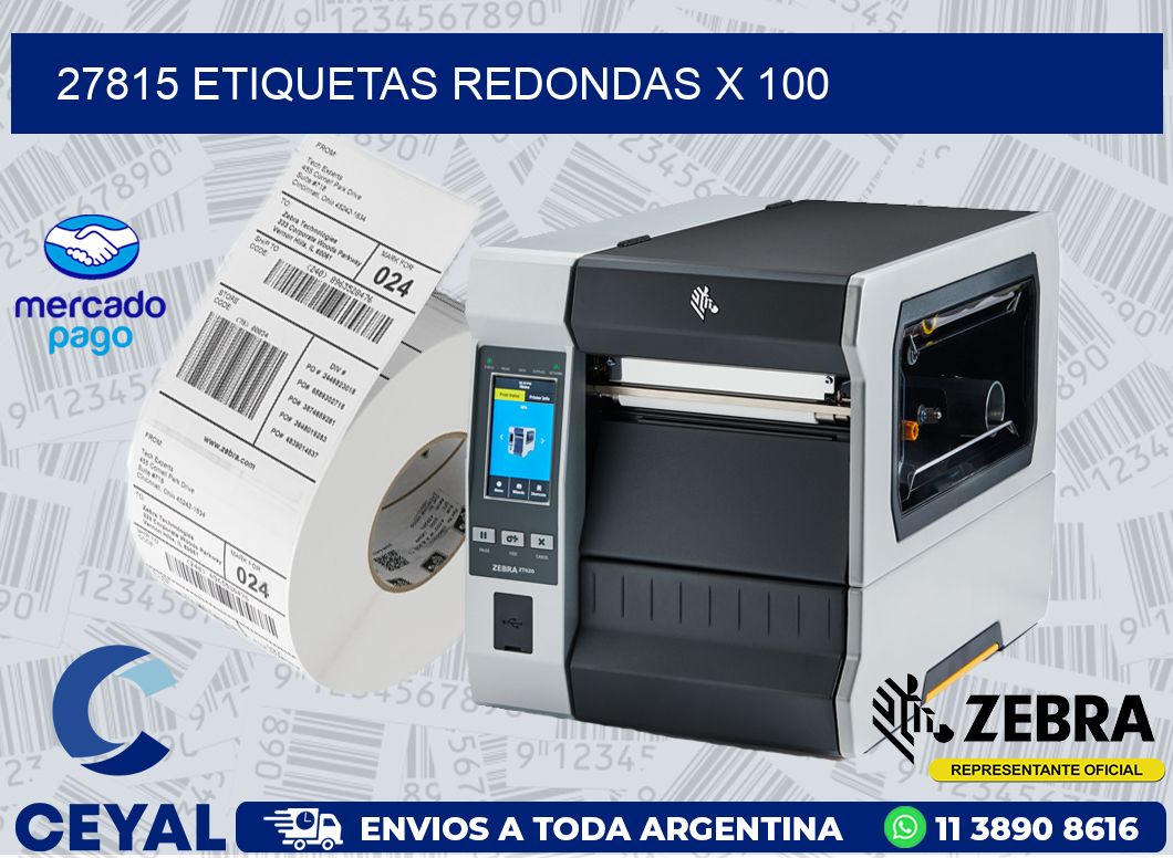 27815 ETIQUETAS REDONDAS X 100