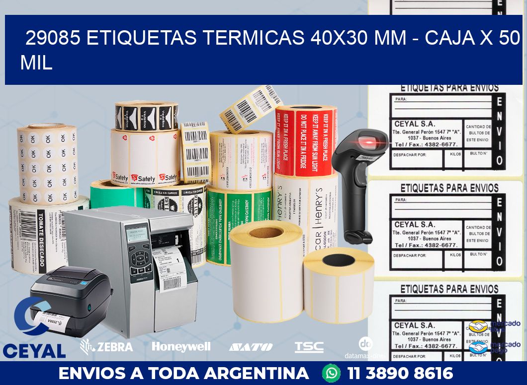 29085 ETIQUETAS TERMICAS 40X30 MM – CAJA X 50 MIL