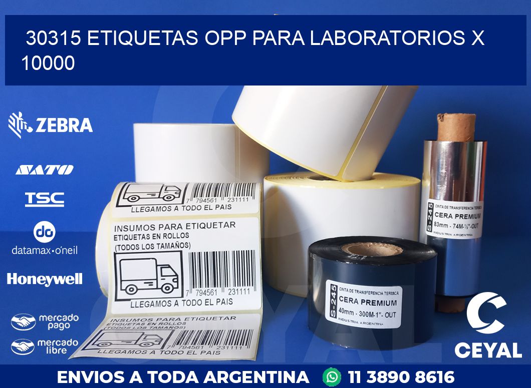 30315 ETIQUETAS OPP PARA LABORATORIOS X 10000