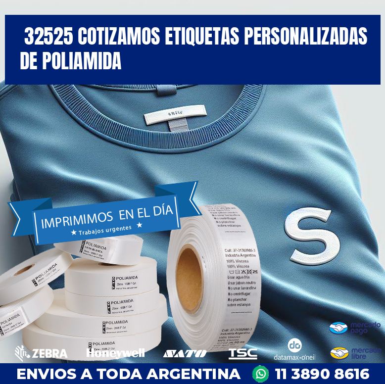32525 COTIZAMOS ETIQUETAS PERSONALIZADAS DE POLIAMIDA