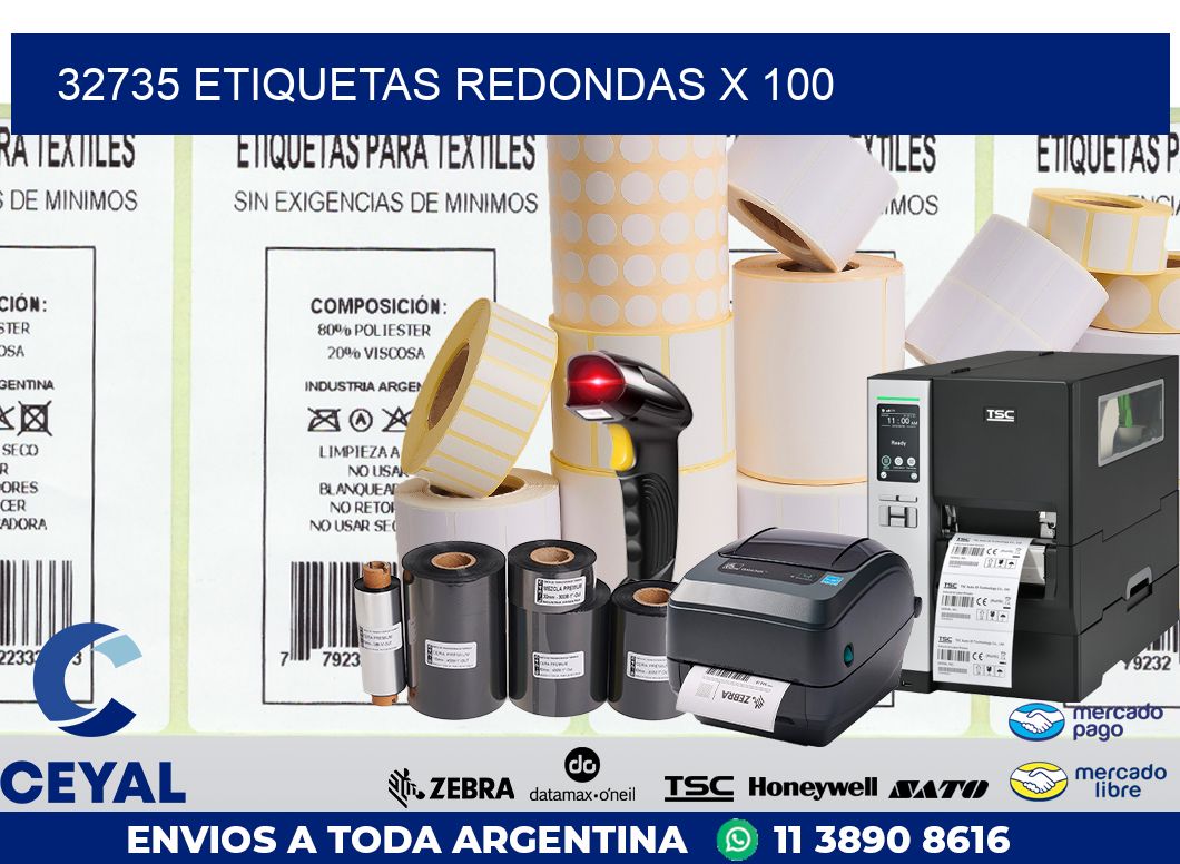 32735 ETIQUETAS REDONDAS X 100