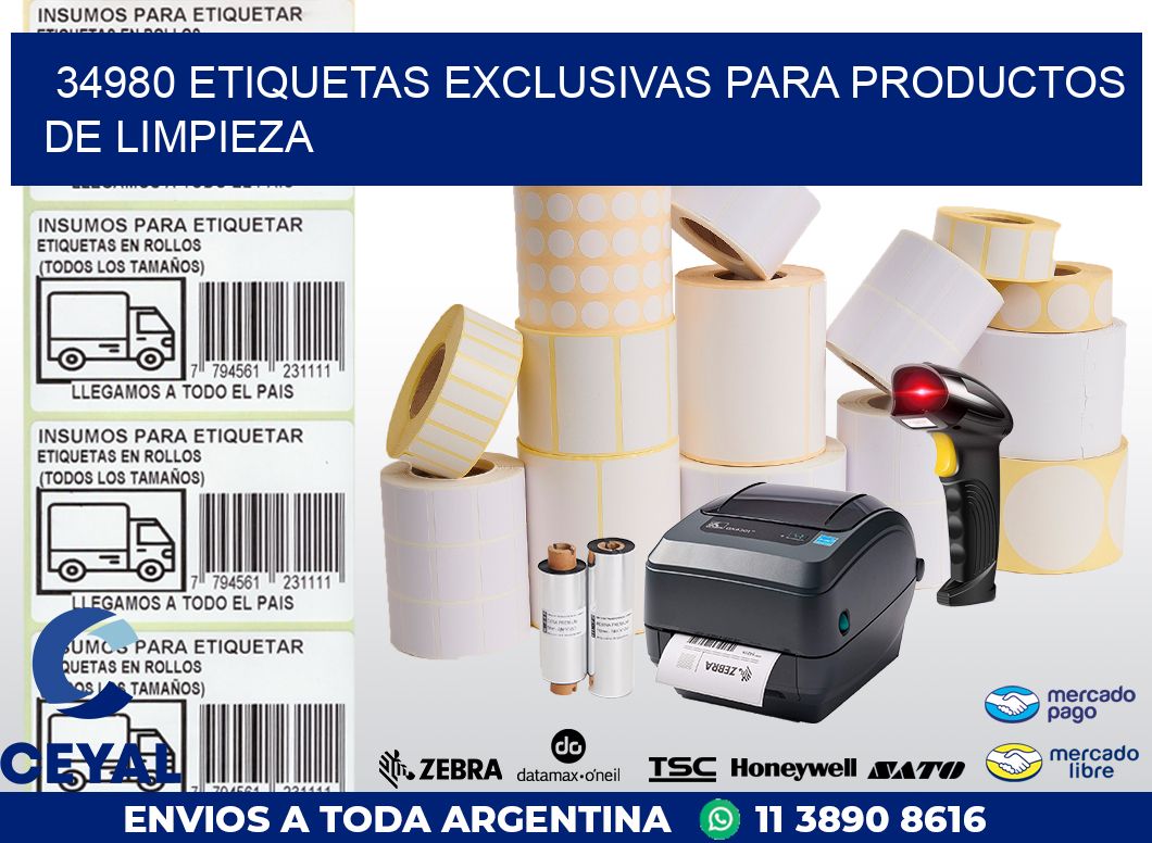 34980 ETIQUETAS EXCLUSIVAS PARA PRODUCTOS DE LIMPIEZA