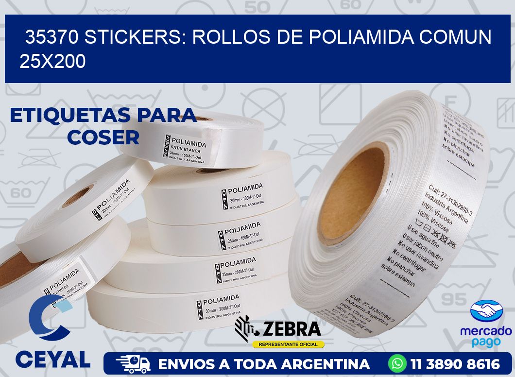 35370 STICKERS: ROLLOS DE POLIAMIDA COMUN 25X200