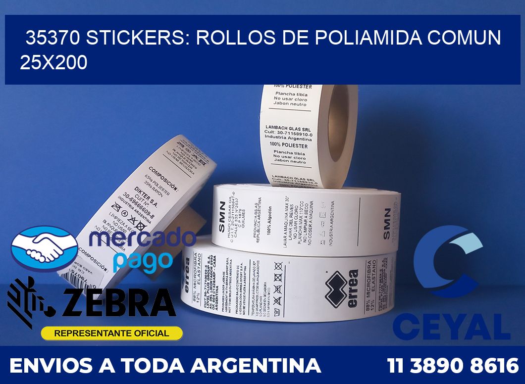 35370 STICKERS: ROLLOS DE POLIAMIDA COMUN 25X200