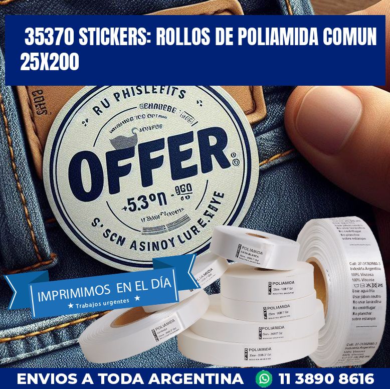 35370 STICKERS: ROLLOS DE POLIAMIDA COMUN 25X200