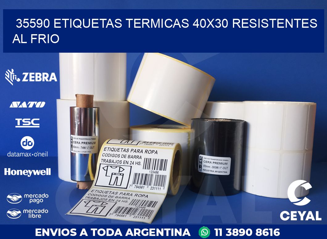 35590 ETIQUETAS TERMICAS 40X30 RESISTENTES AL FRIO