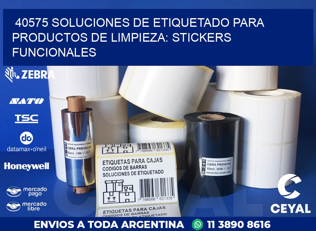 40575 SOLUCIONES DE ETIQUETADO PARA PRODUCTOS DE LIMPIEZA: STICKERS FUNCIONALES